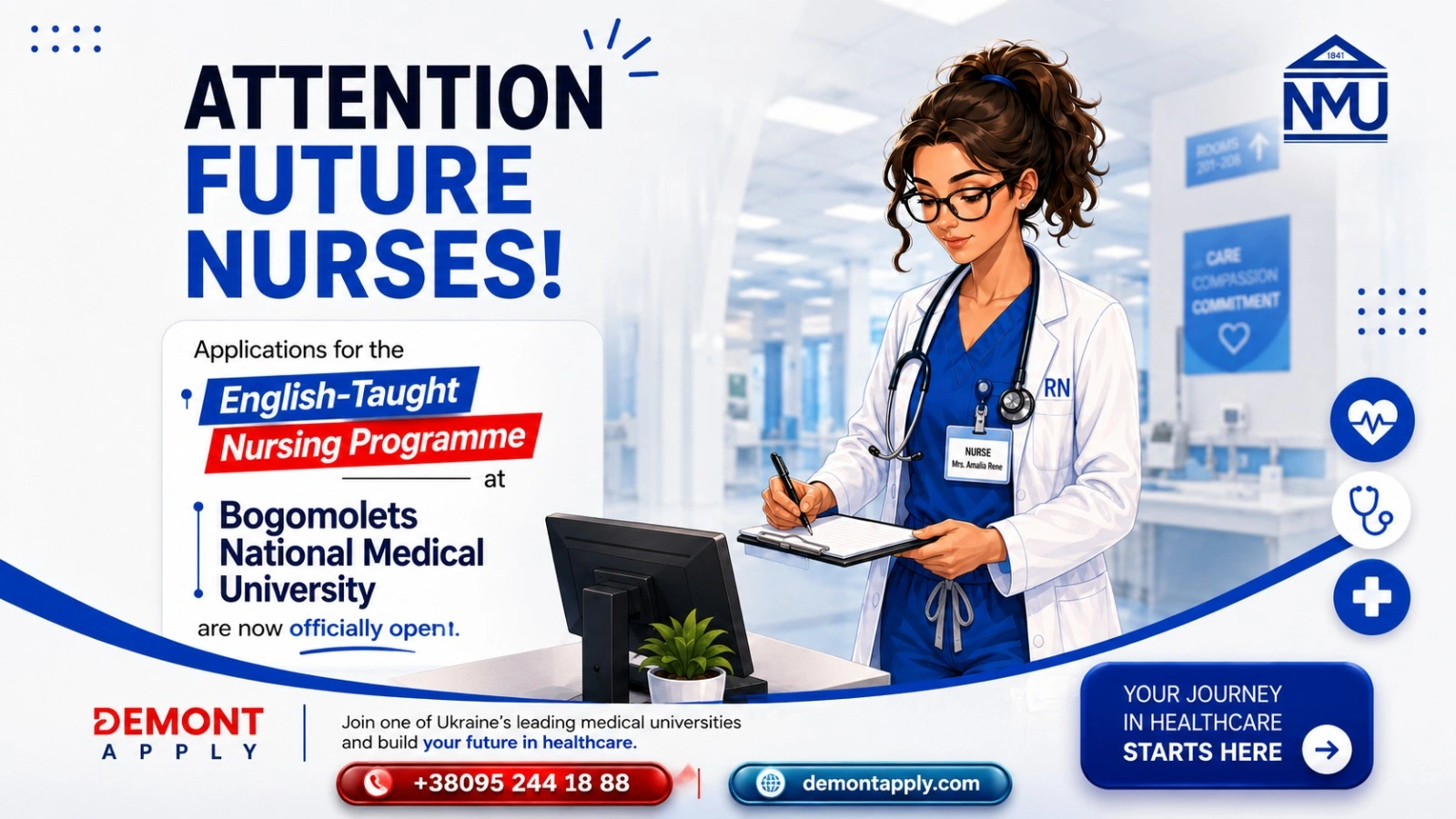 Attention Future Nurses – English-Taught Nursing Programme applications open at Bogomolets National Medical University, promoted by Demont Apply
