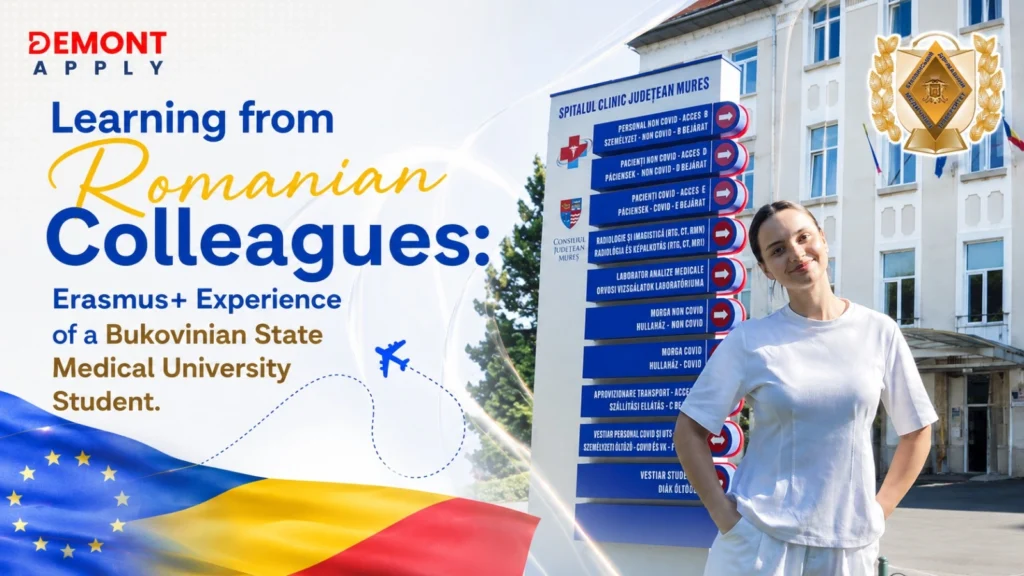 Bukovinian State Medical University student during Erasmus internship in Romania