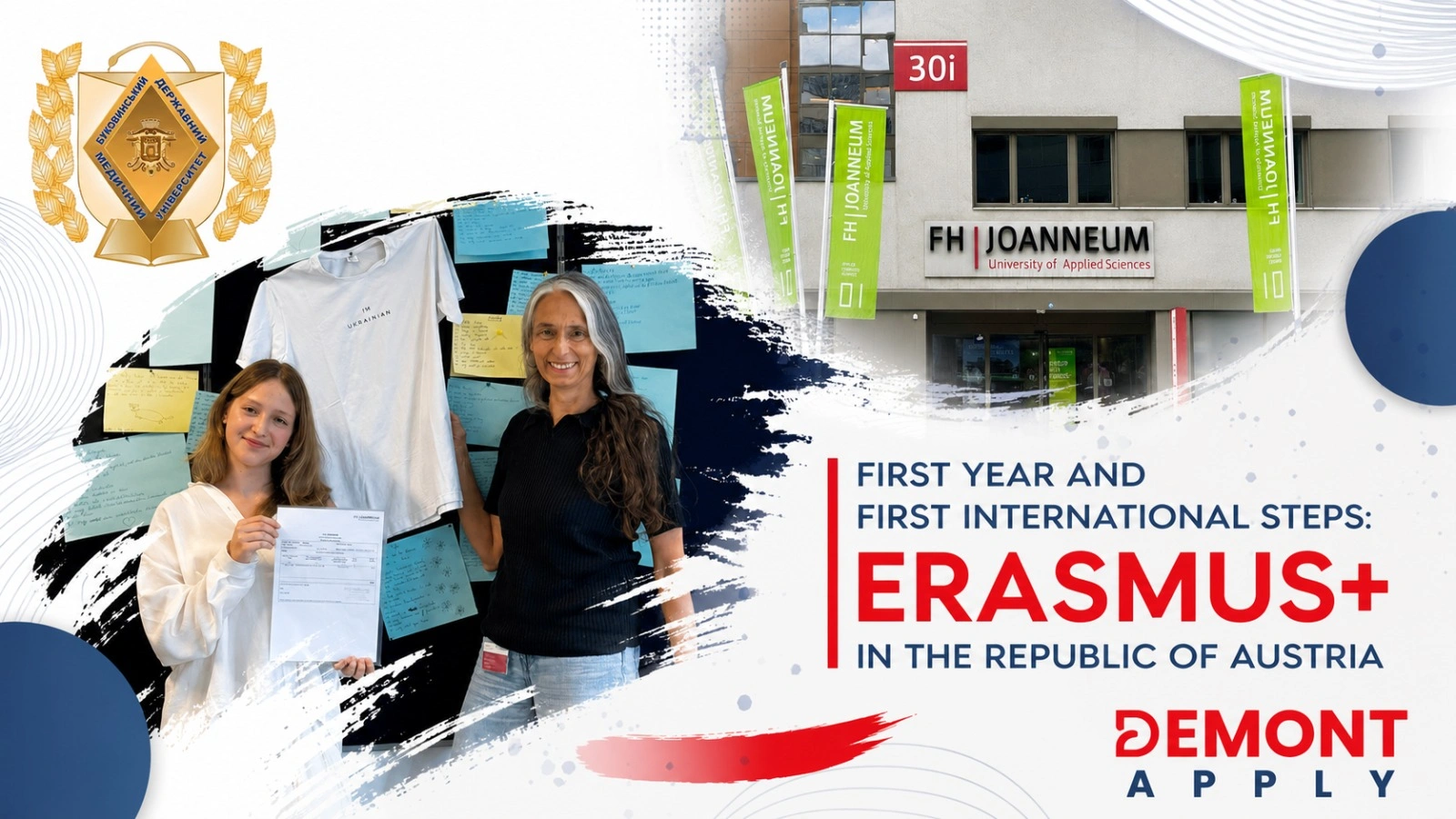 Bukovinian State Medical University student participating in Erasmus+ mobility program in Austria