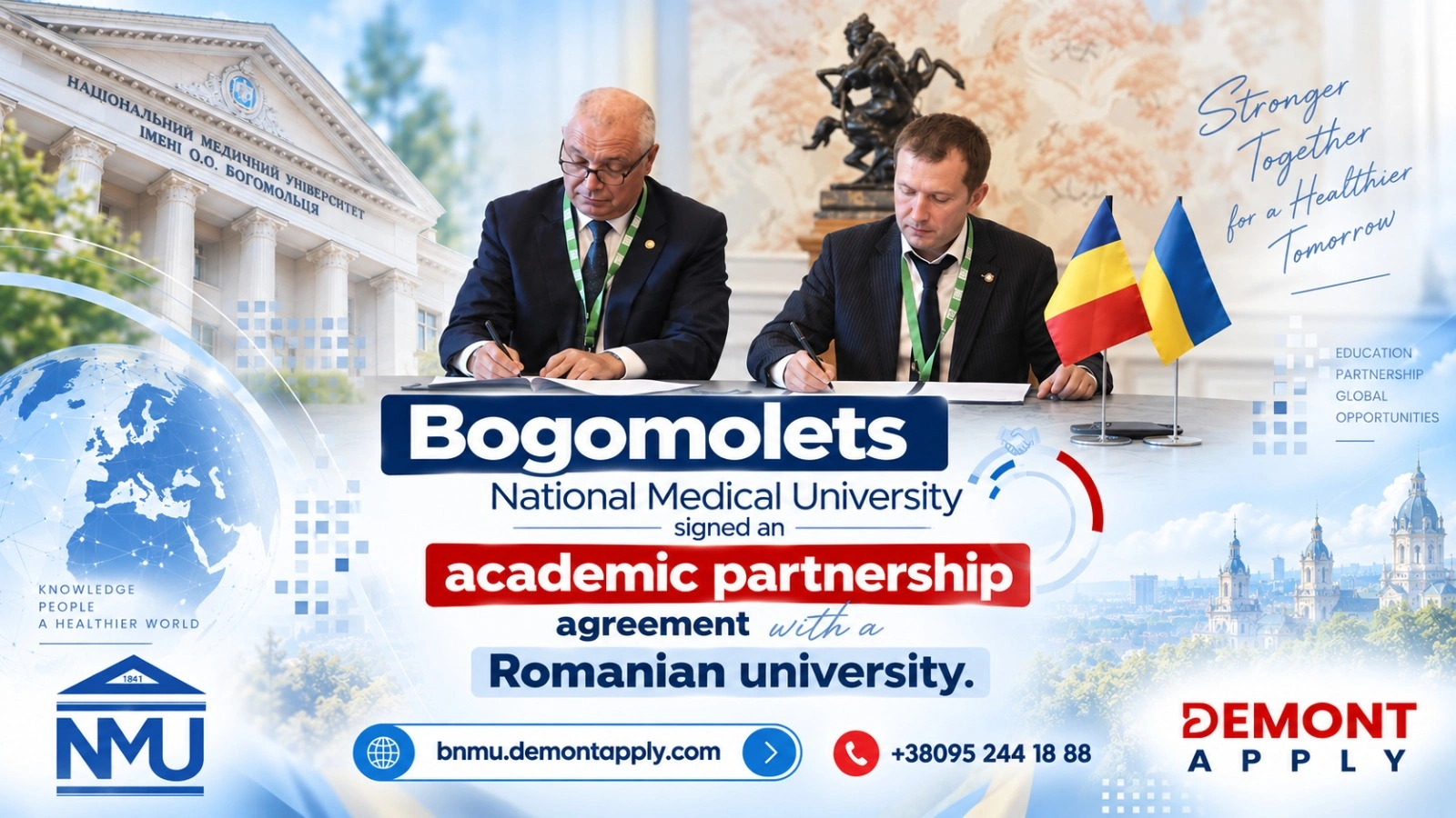 Academic Partnership signing between Bogomolets National Medical University and UMFST Romania