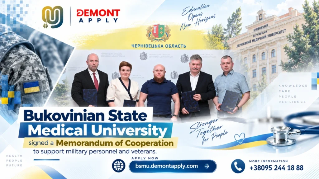 Memorandum of Cooperation signing between Bukovinian State Medical University and Chernivtsi regional health institutions for veterans' care