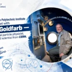 Steven Goldfarb delivers a physics lecture to students at Igor Sikorsky Kyiv Polytechnic Institute