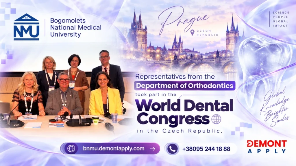 BNMU Department of Orthodontics representatives at the World Dental Congress in Prague, Czech Republic
