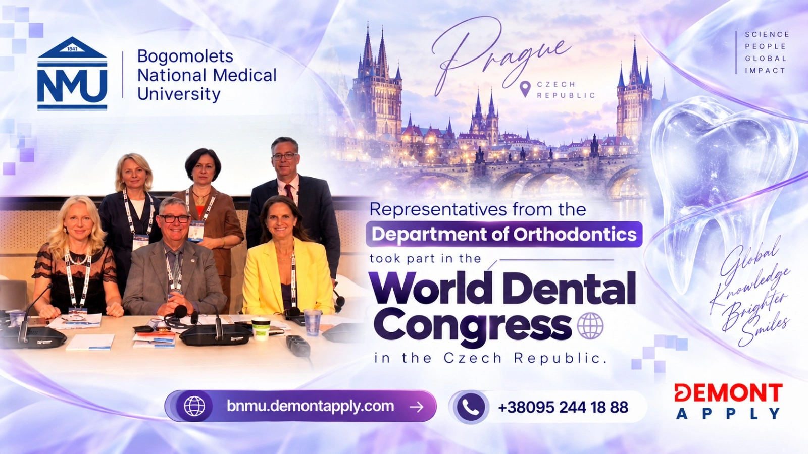 BNMU Department of Orthodontics representatives at the World Dental Congress in Prague, Czech Republic